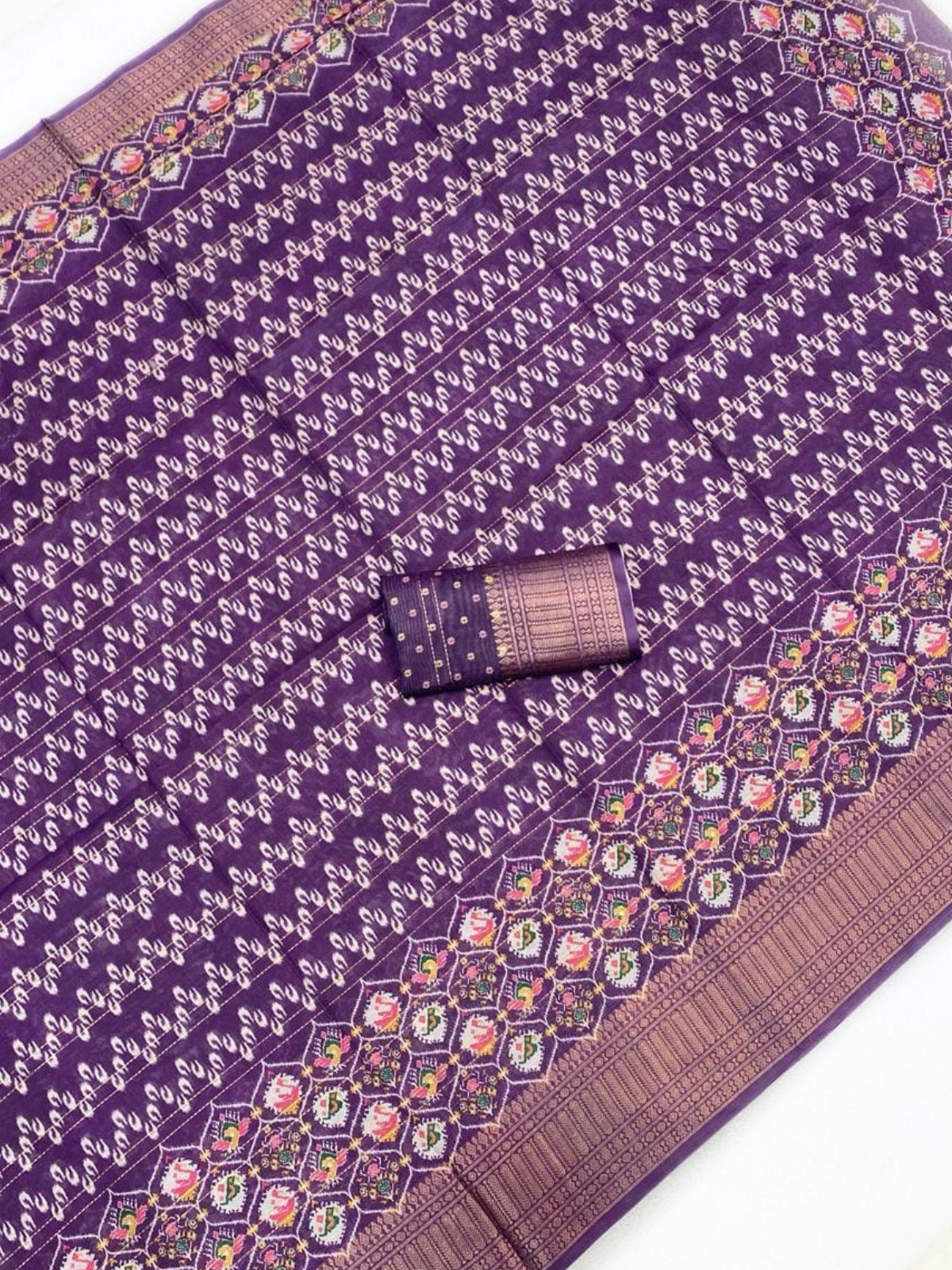 Royal Purple Silk Saree with Designer Border