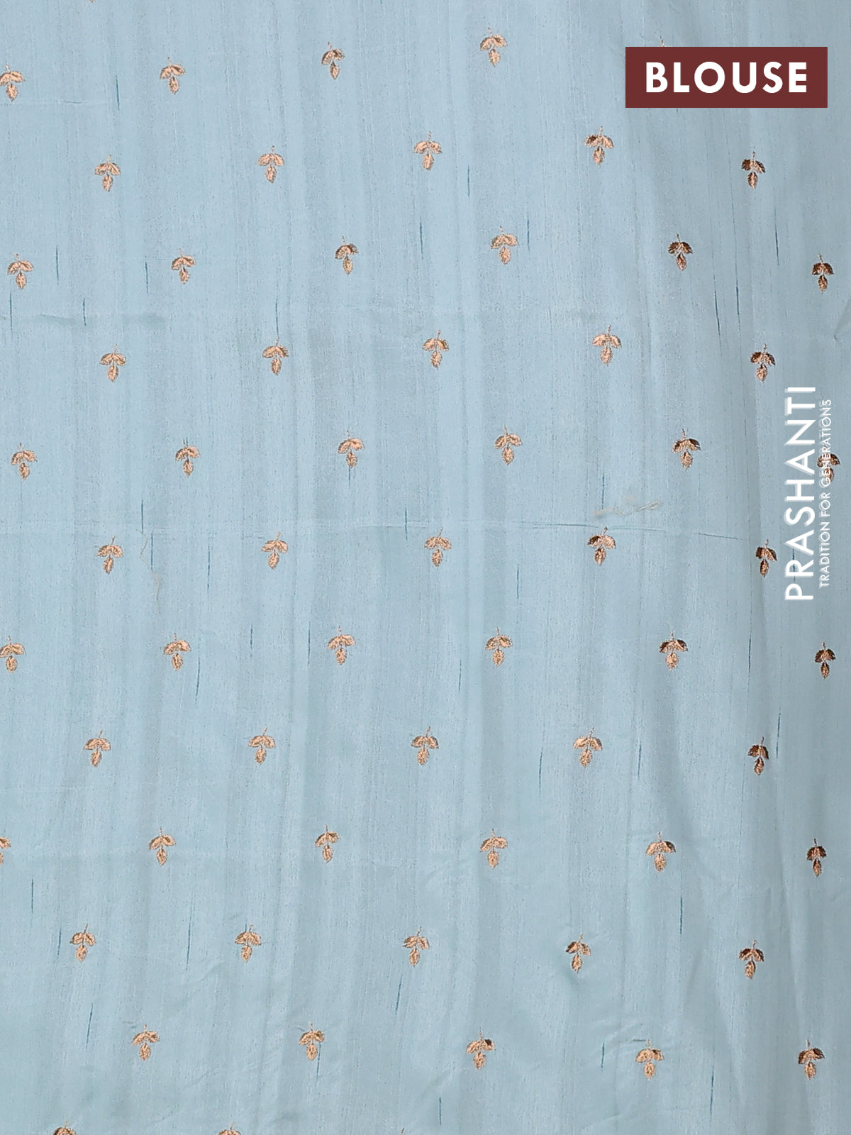 Semi raw silk saree pastel blue with embroidery buttas and embroidery butta border