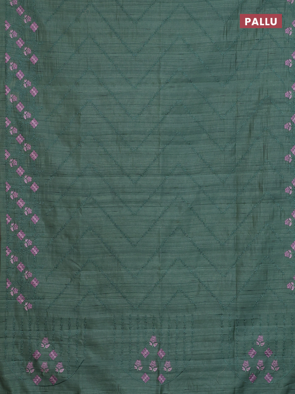 Semi raw silk saree green shade with allover embrodery work and embroidery border
