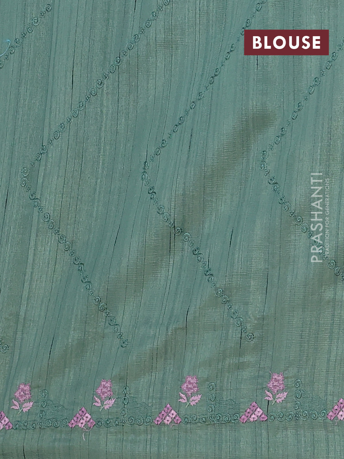 Semi raw silk saree green shade with allover embrodery work and embroidery border