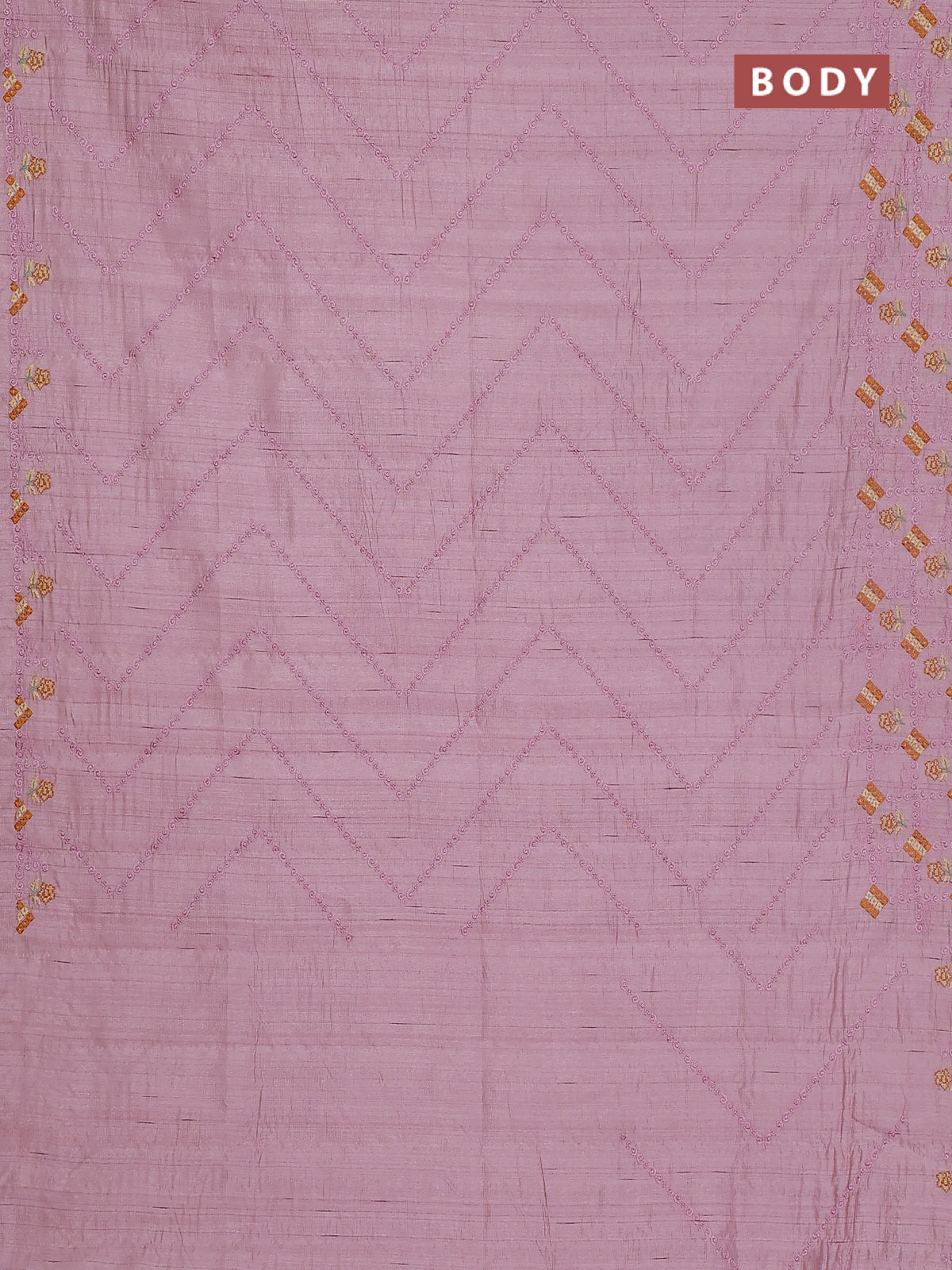 Semi raw silk saree pastel pink with allover embrodery work and embroidery border