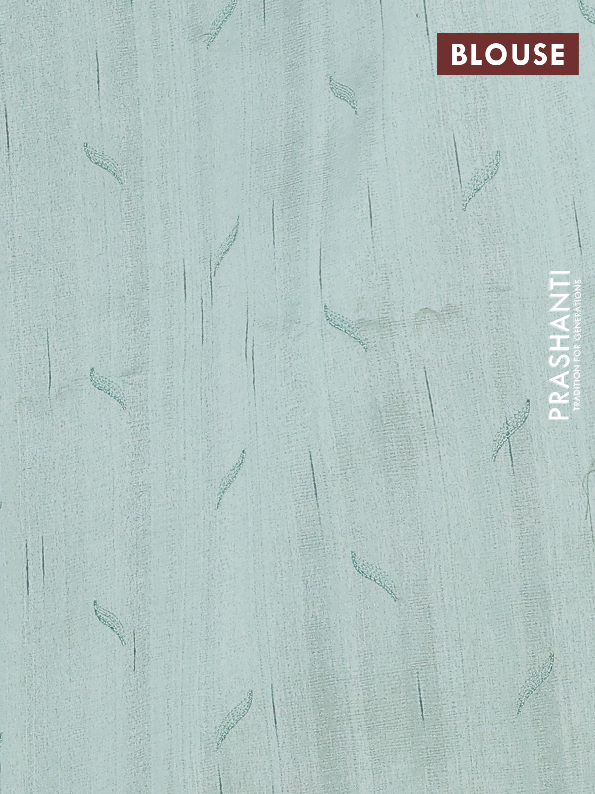 Semi raw silk saree pastel green with embroidery buttas and leaf embroidery border